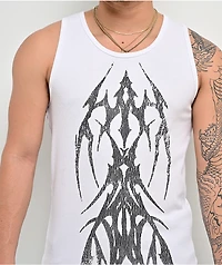 Vitriol Fruit Bat White Ribbed Tank Top