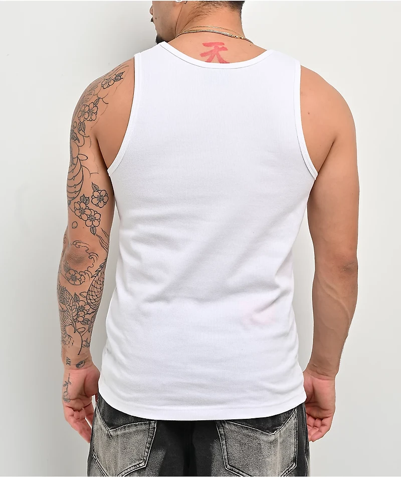 Vitriol Fruit Bat White Ribbed Tank Top