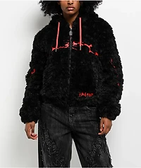 Vitriol Furget Me Not Black Crop Zip Jacket