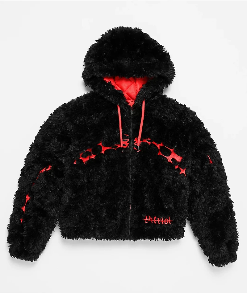 Vitriol Furget Me Not Black Crop Zip Jacket