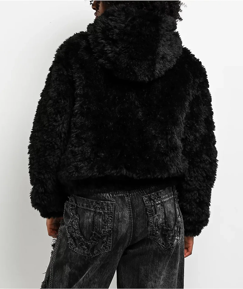 Vitriol Furget Me Not Black Crop Zip Jacket