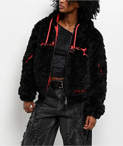 Vitriol Furget Me Not Black Crop Zip Jacket