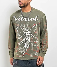 Vitriol Gazebo Green Wash Long Sleeve Boxy T-Shirt