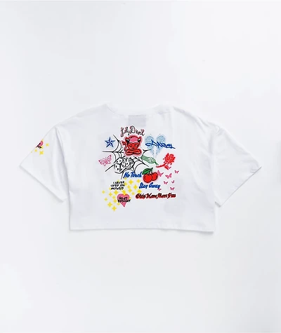 Vitriol Georgia Airbrush White Crop T-Shirt