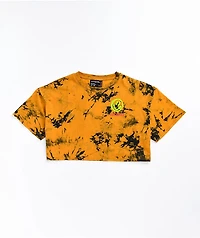 Vitriol Georgia Smile Orange Tie Dye Crop T-Shirt