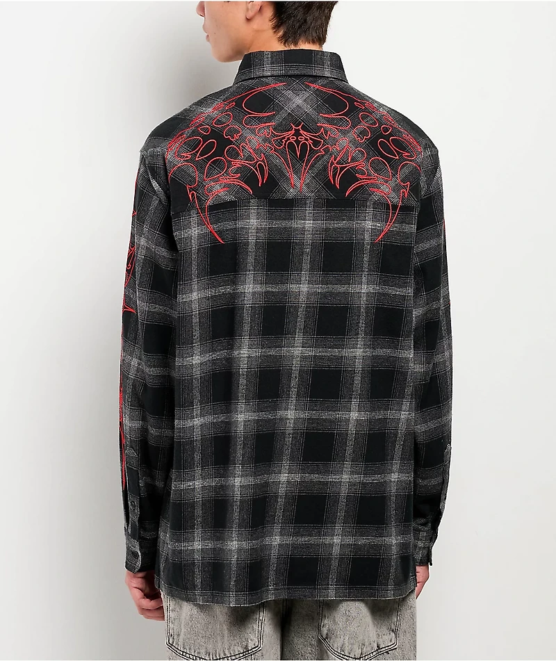 Vitriol Initial Black & Grey Flannel Shirt