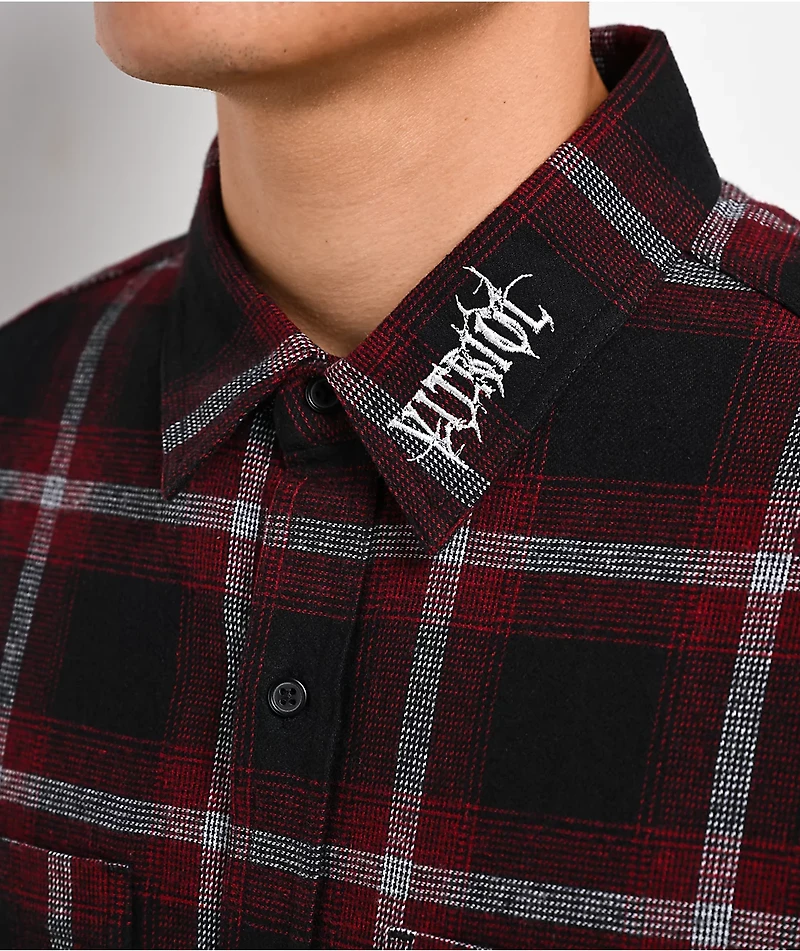 Vitriol Initial Black & Red Flannel Shirt