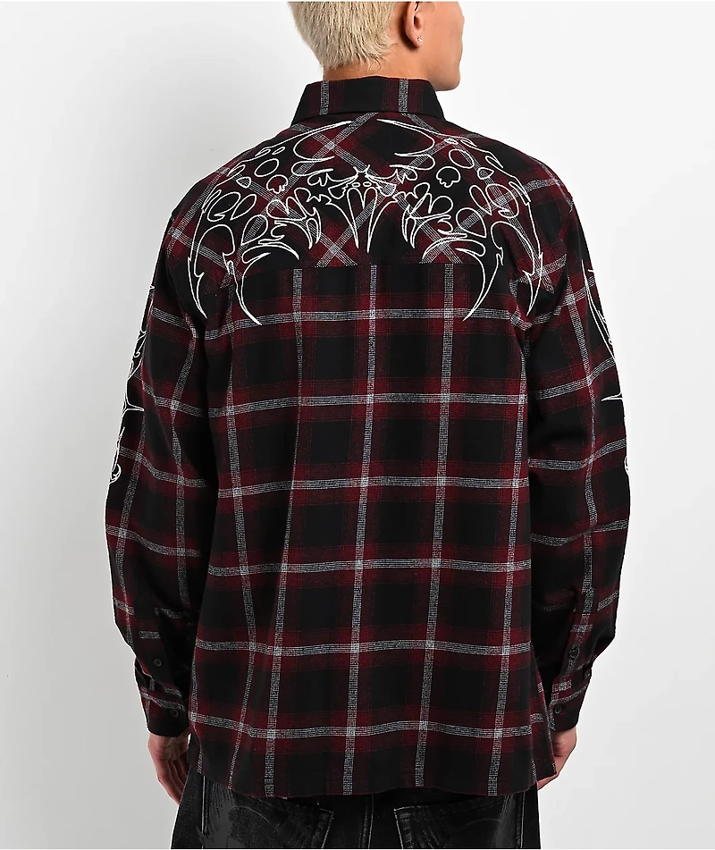 Vitriol Initial Black & Red Flannel Shirt