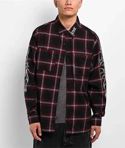 Vitriol Initial Black & Red Flannel Shirt