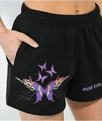 Vitriol Jada Butterfly Black Sweat Shorts