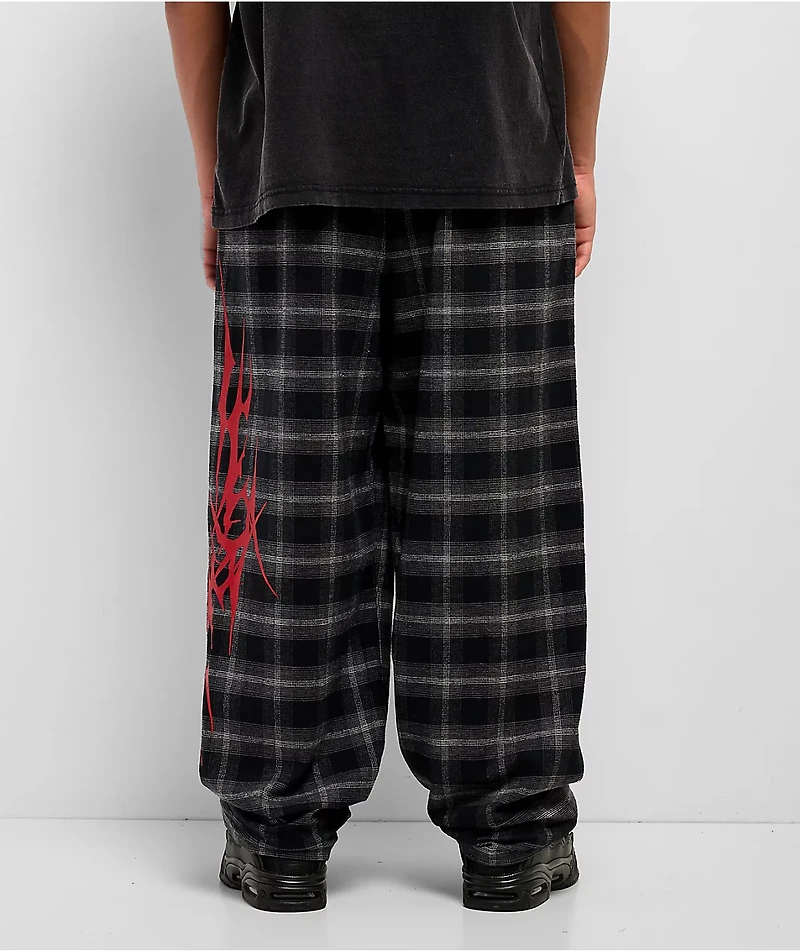 Vitriol Jagged Black Plaid Lounge Pants