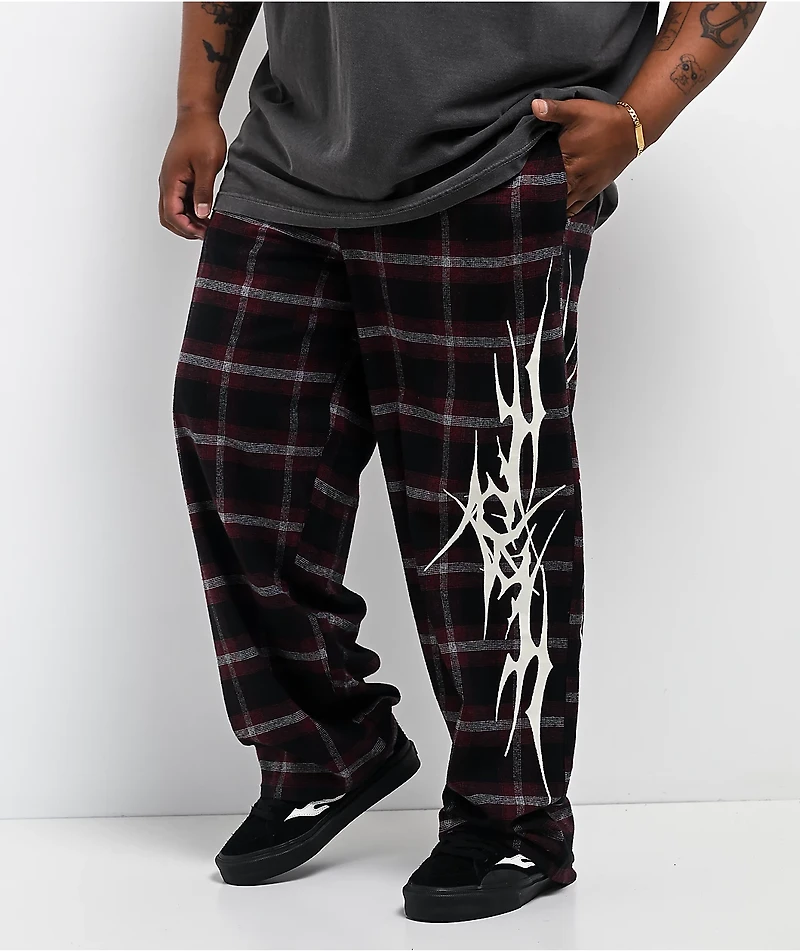 Vitriol Jagged Black Plaid Lounge Pants