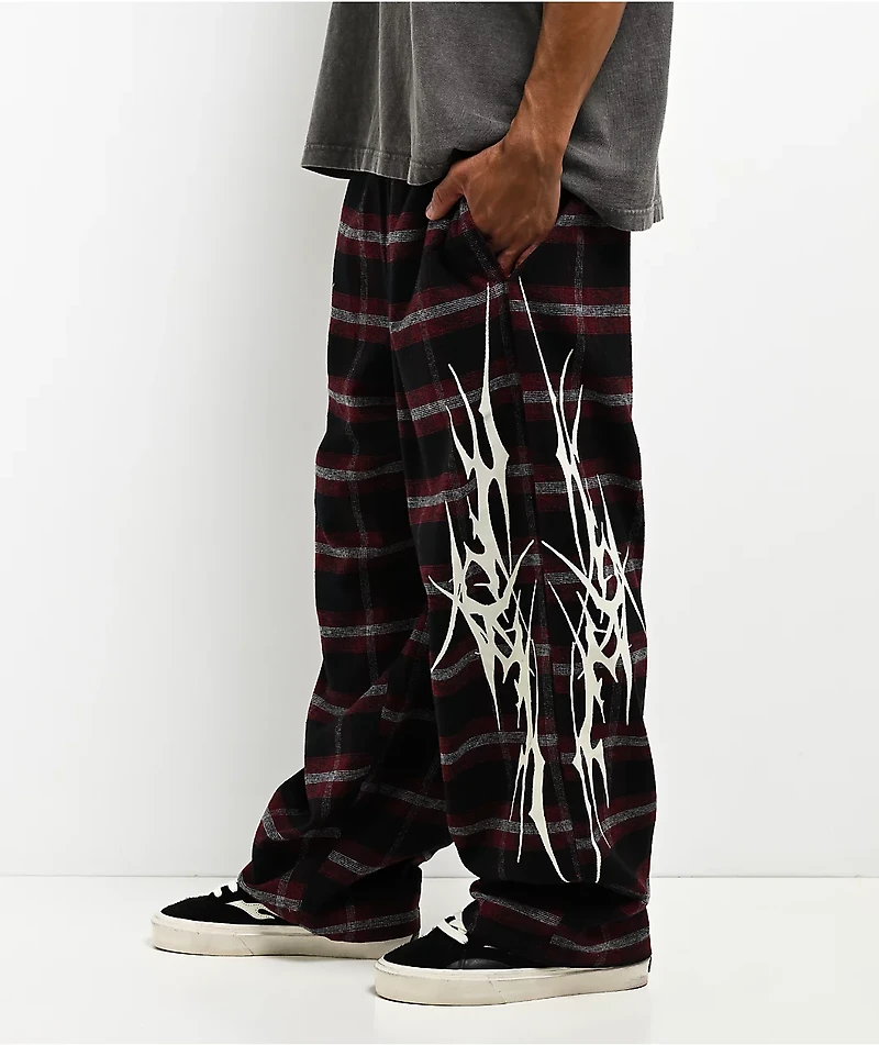 Vitriol Jagged Black Plaid Lounge Pants