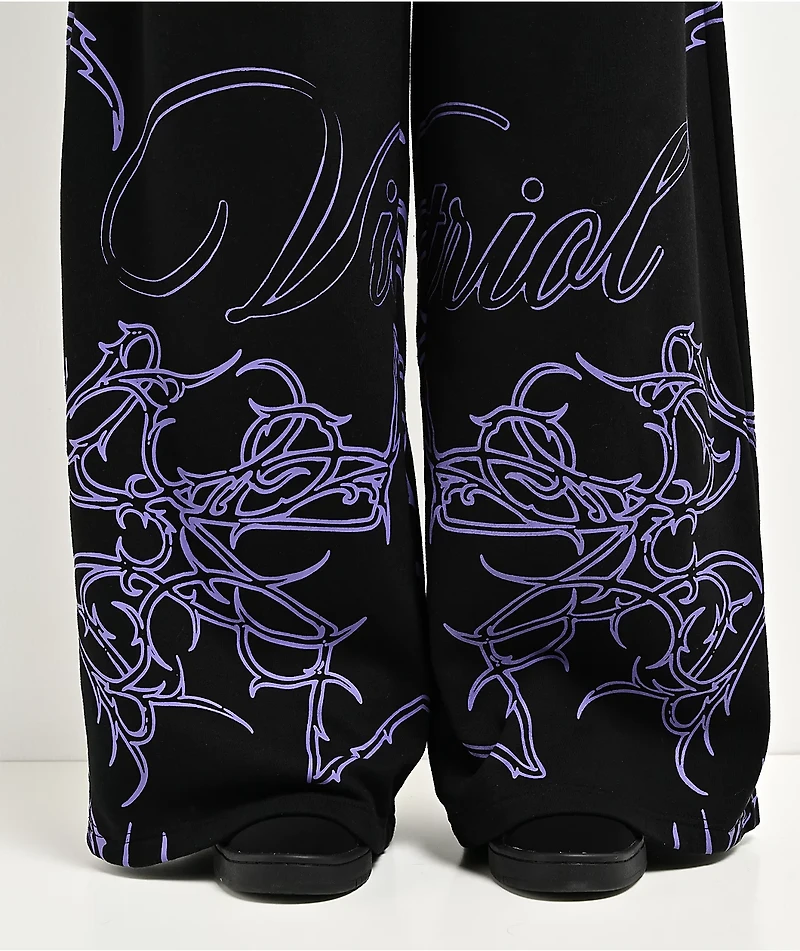 Vitriol Jessa Black Wide Leg Sweatpants