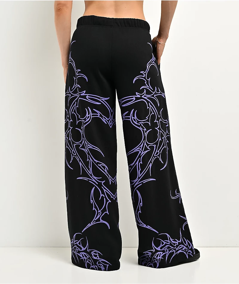 Vitriol Jessa Black Wide Leg Sweatpants