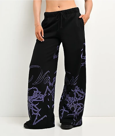 Vitriol Jessa Black Wide Leg Sweatpants