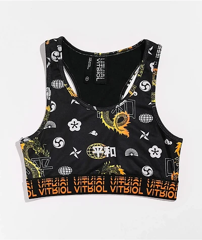 Vitriol Jill Dragon Black Sports Bra