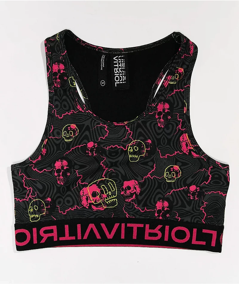 Vitriol Jill Lightning Skull Sports Bra