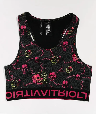 Vitriol Jill Lightning Skull Sports Bra