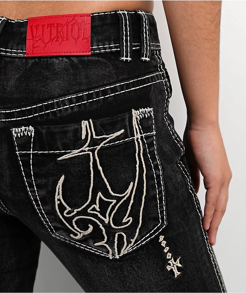 Vitriol Justina Black Wash Bootcut Jeans