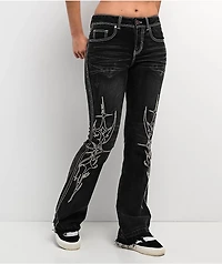 Vitriol Justina Black Wash Bootcut Jeans