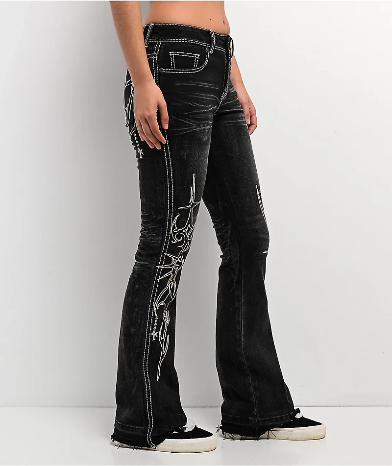 Vitriol Justina Grey Wash Bootcut Jeans