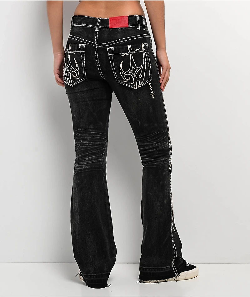 Vitriol Justina Grey Wash Bootcut Jeans