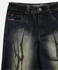 Vitriol Kids Abyss Grime Dark Blue Wash Flared Jeans