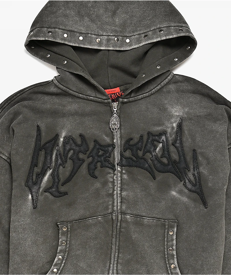 Vitriol Kids Death Grip Black Wash Zip Hoodie