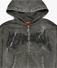 Vitriol Kids Death Grip Black Wash Zip Hoodie