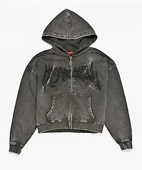 Vitriol Kids Death Grip Black Wash Zip Hoodie