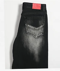 Vitriol Kids Depth Distressed Black Wash Ultra Wide Leg Jeans