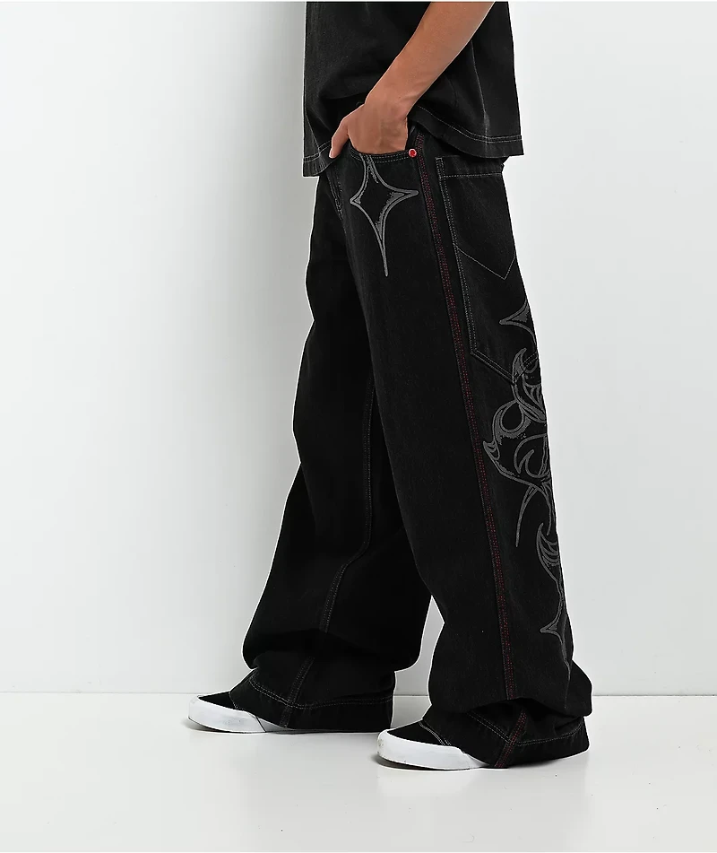 Vitriol Kids Monster Noise Black Wide Leg Jeans