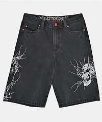 Vitriol Kids Siphon Black Wash Ultra Loose Denim Shorts