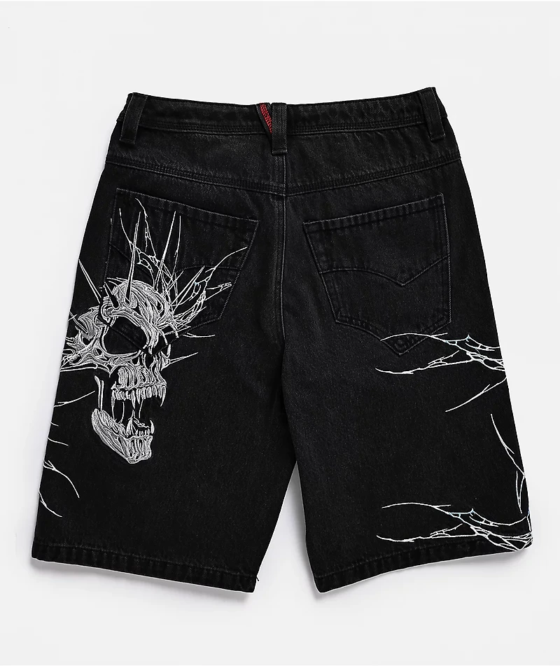 Vitriol Kids Siphon Black Wash Ultra Loose Denim Shorts