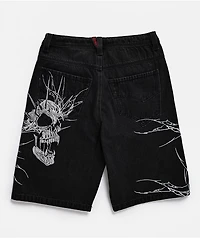 Vitriol Kids Siphon Black Wash Ultra Loose Denim Shorts