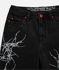 Vitriol Kids Siphon Black Wash Ultra Loose Denim Shorts