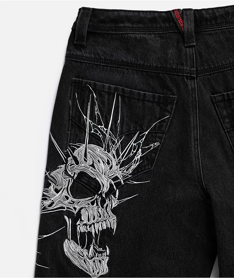 Vitriol Kids Siphon Black Wash Ultra Loose Denim Shorts