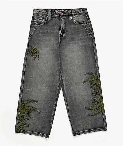 Vitriol Kids Void Infect Black Wash Ultra Wide Jeans