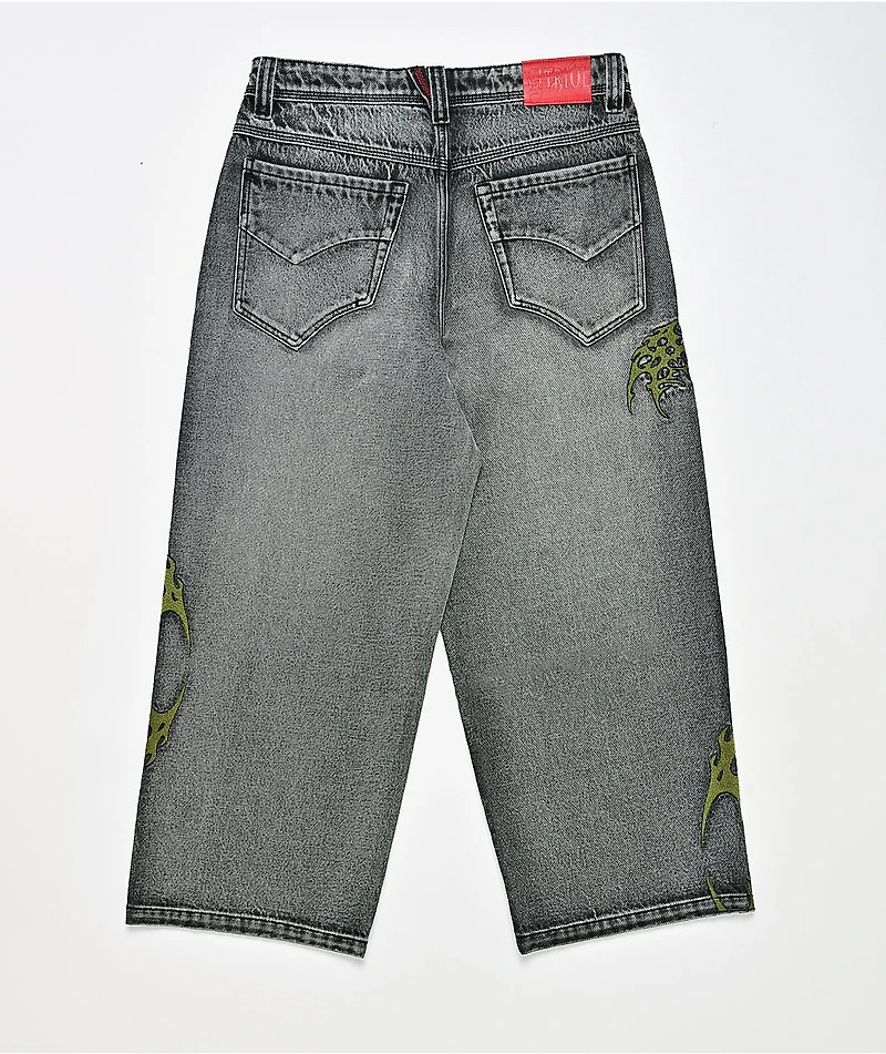 Vitriol Kids Void Infect Black Wash Ultra Wide Jeans