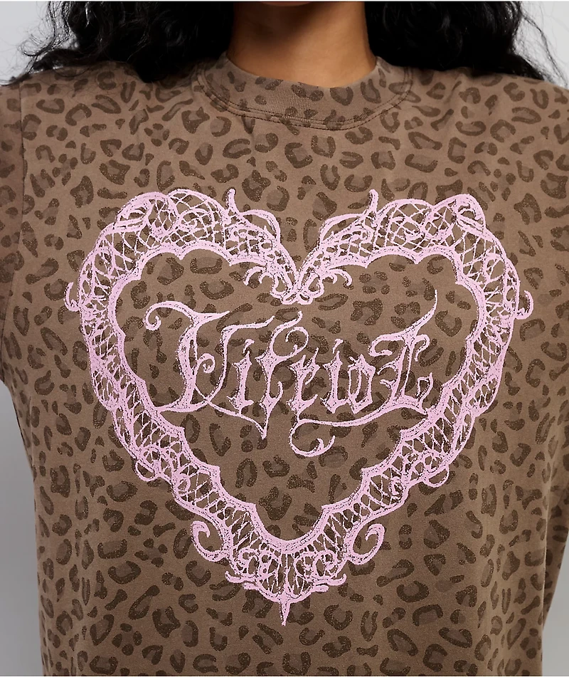 Vitriol Lace Heart Leopard T-Shirt