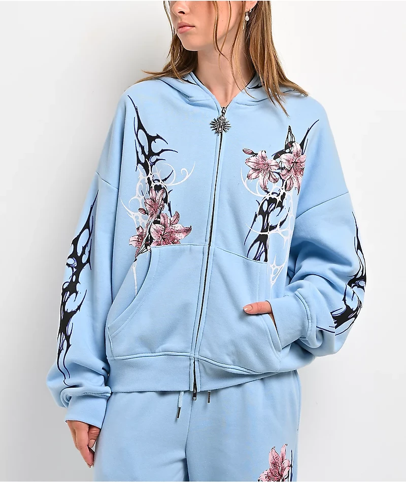 Vitriol Lenexa Blue Wash Body Bag Zip Hoodie