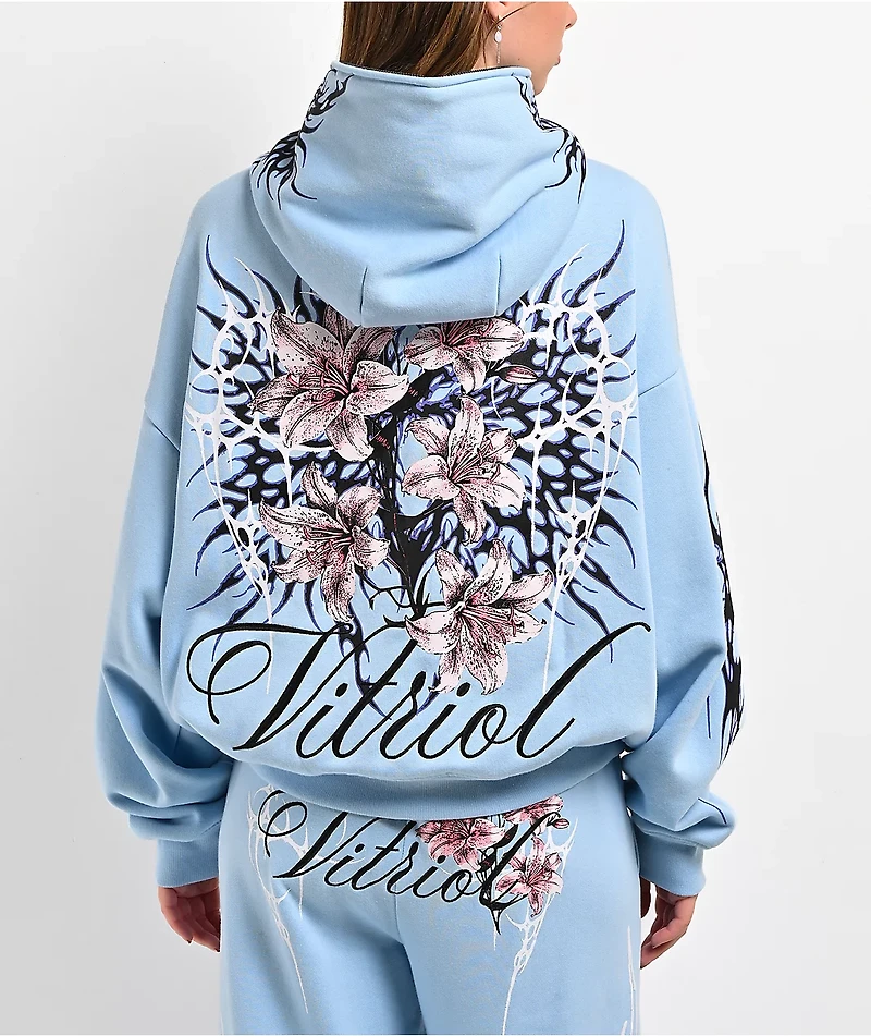 Vitriol Lenexa Blue Wash Body Bag Zip Hoodie