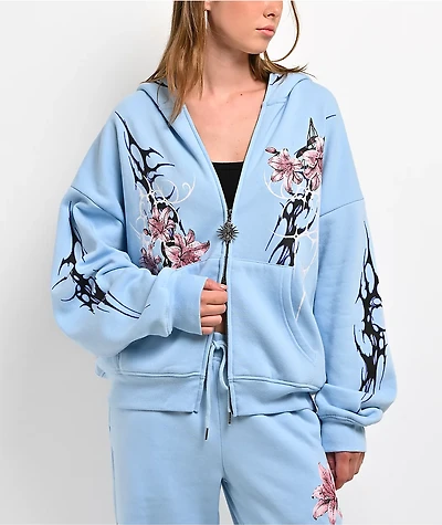 Vitriol Lenexa Blue Wash Body Bag Zip Hoodie