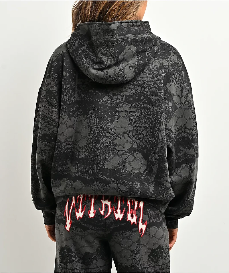 Vitriol Lenexa Lace Dark Grey & Black Bodybag Hoodie