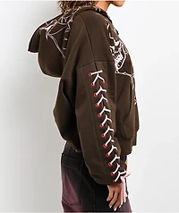 Vitriol Lenexa Lacing Brown & Pink Body Bag Zip Hoodie