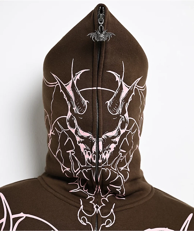 Vitriol Lenexa Lacing Brown & Pink Body Bag Zip Hoodie
