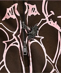 Vitriol Lenexa Lacing Brown & Pink Body Bag Zip Hoodie