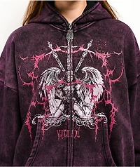 Vitriol Lenexa Shadow Purple Wash Zip Hoodie