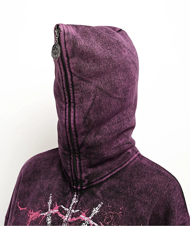 Vitriol Lenexa Shadow Purple Wash Zip Hoodie